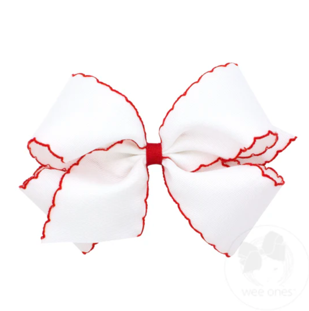 King Moonstitch Grosgrain Hair Bow with Contrasting Wrap Wee Ones