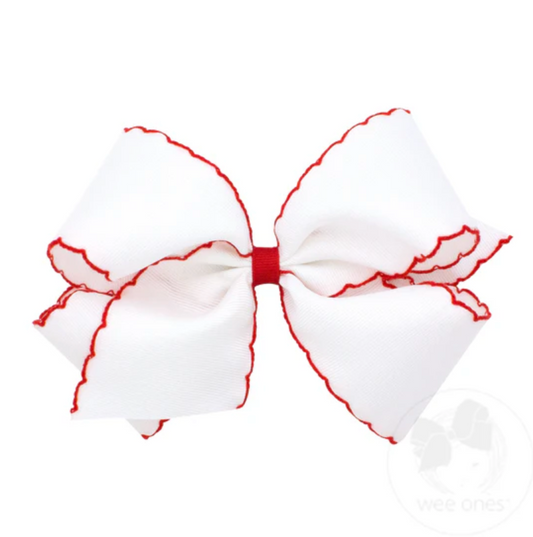 King Moonstitch Grosgrain Hair Bow with Contrasting Wrap Wee Ones