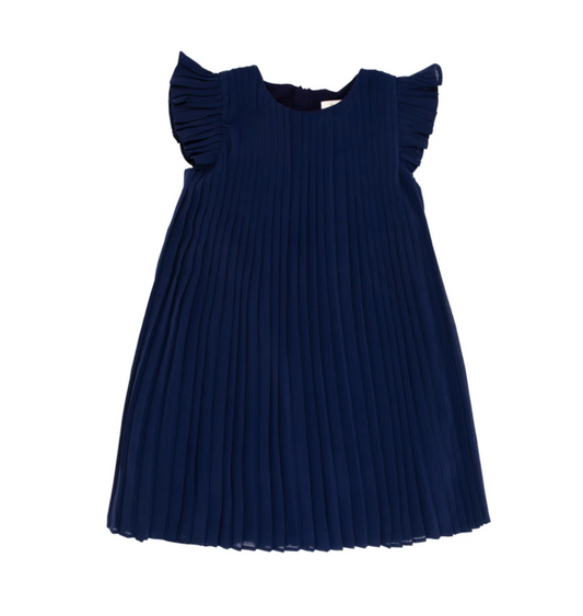 TBBC Piper Pleated Dress Nantucket Navy
