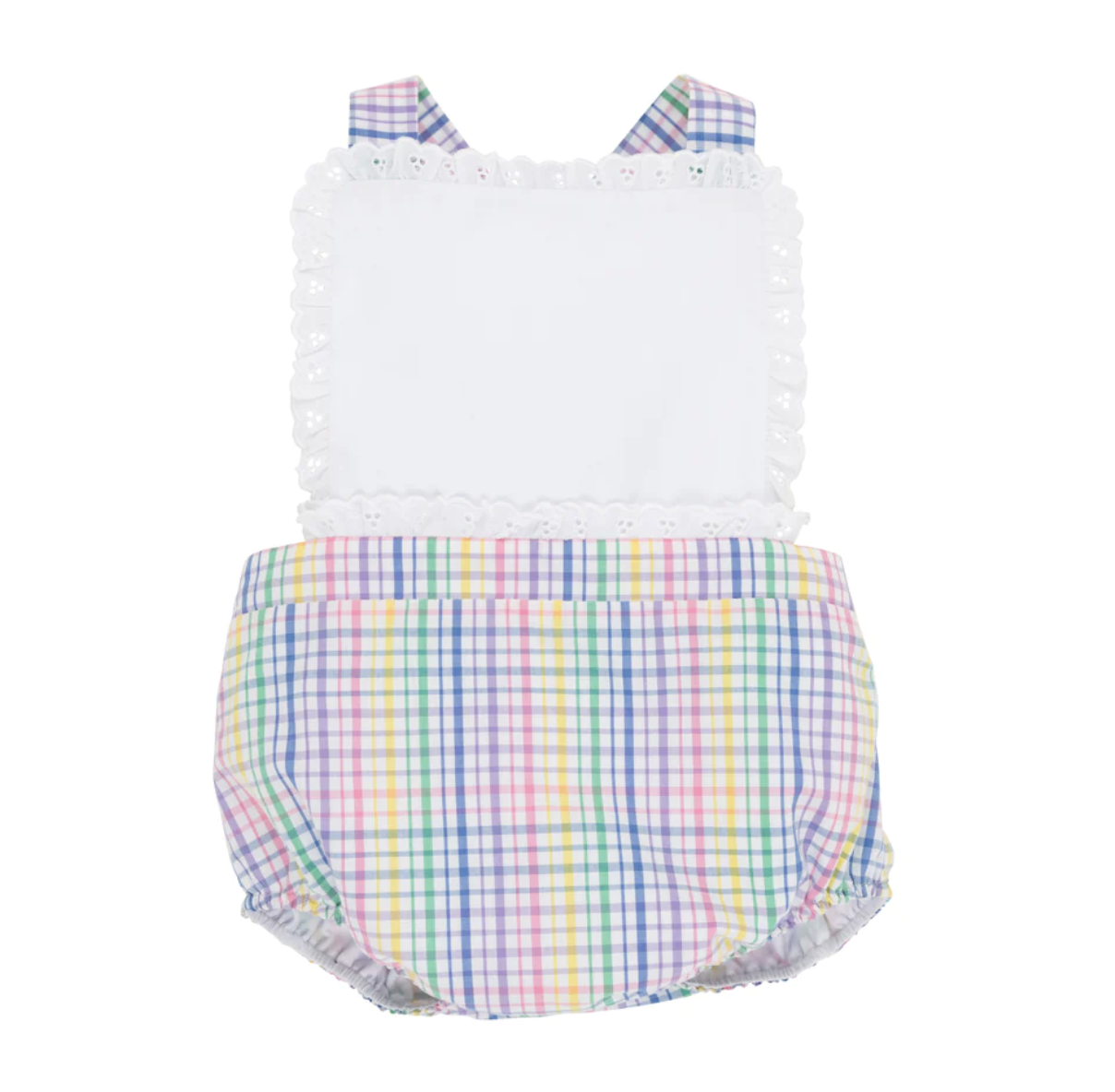 TBBC Sally Sunsuit Colored Pens Plaid/Worth Ave White