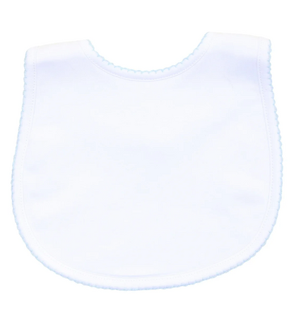 MB Essentials White Bib with Trim (Pink or Blue)