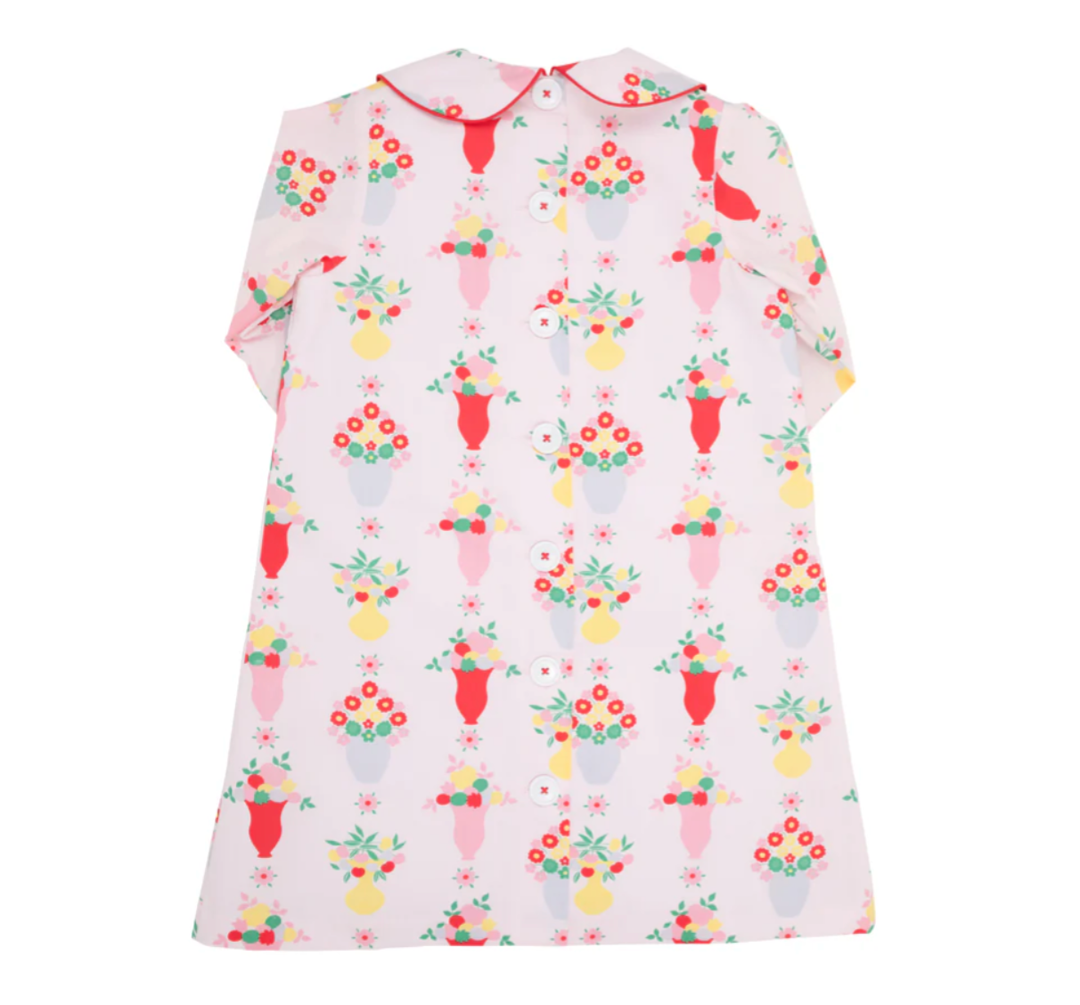 TBBC Lindy's Lunch Dress Broadcloth Pink and Plentiful with Richmond Red