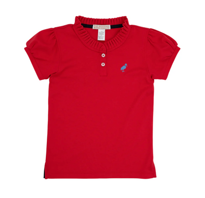 TBBC Little Miss Prim & Proper Polo Richmond Red/ Barbados blue
