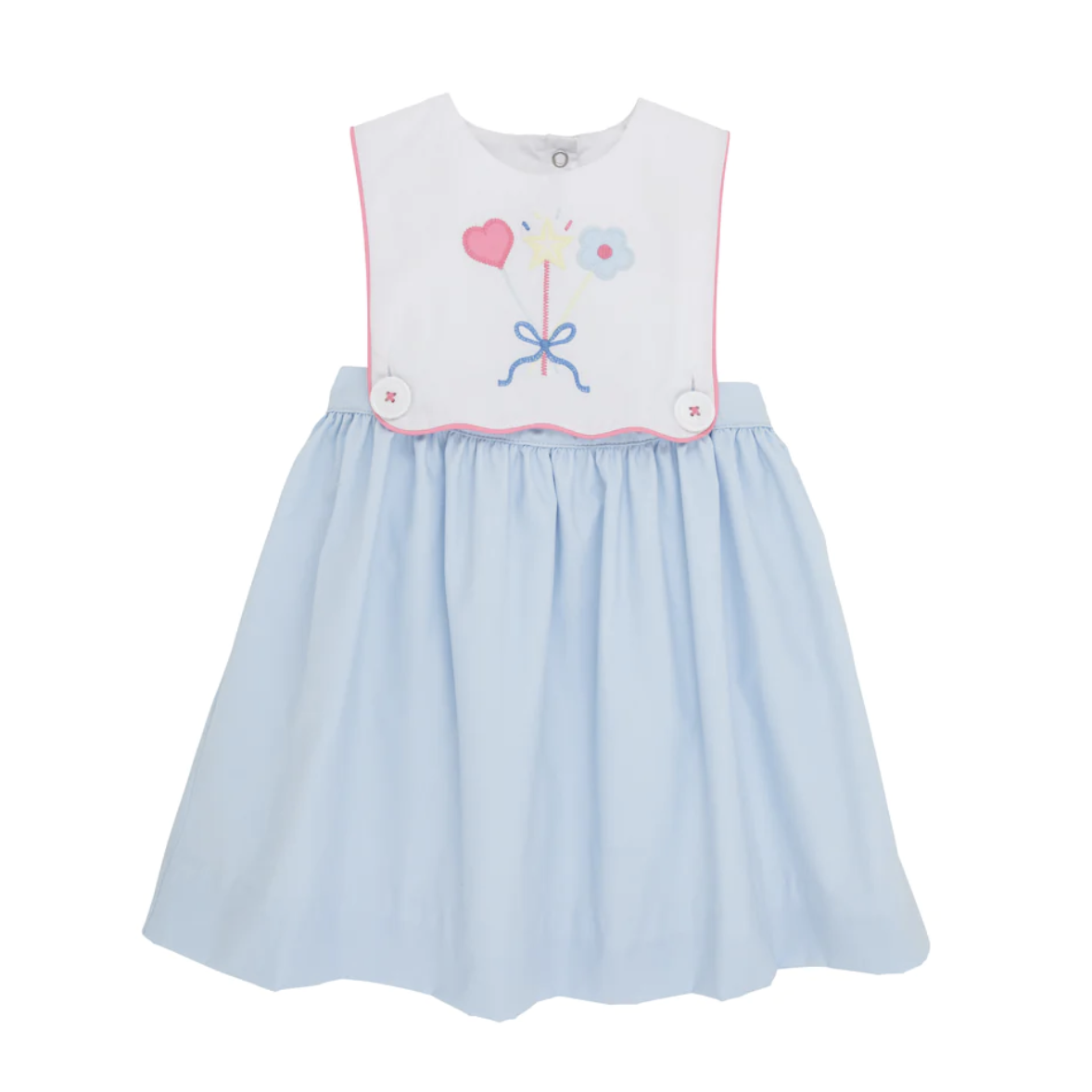 TBBC Brady Button In Dress- Wand- Worth Ave White/ Buckhead Blue/ Hampton Hot Pink