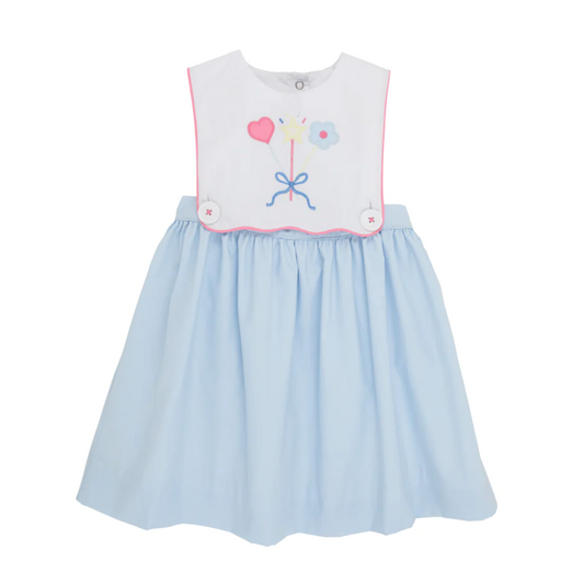 TBBC Brady Button In Dress- Wand- Worth Ave White/ Buckhead Blue/ Hampton Hot Pink