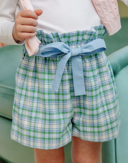 TBBC- Maddie Bea Bag Shorts - Woven Yarn  Eastpoint Plaid/Barrington Blue