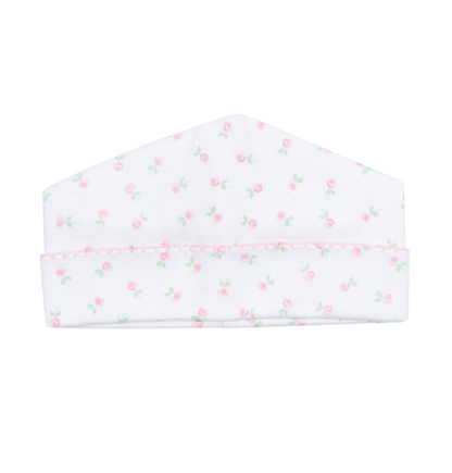 MB Juliette's Classics Print Hat Pink Roses (plain or bow)