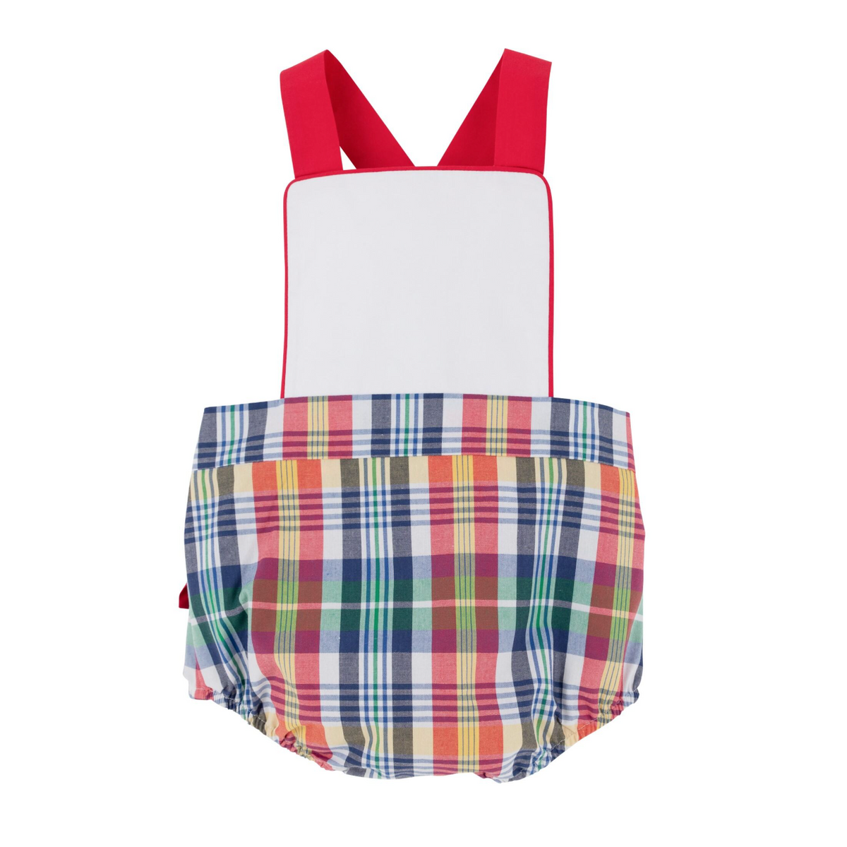 TBBC Sayre Sunsuit Monpelier Plaid - WA White with Richmond Red