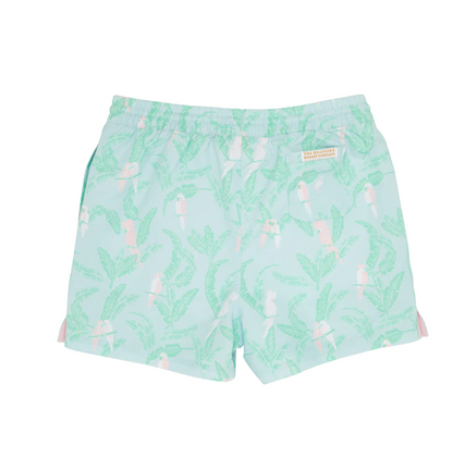 TBBC Tortola Swim Trunks Parrot Island/ Worth Ave White