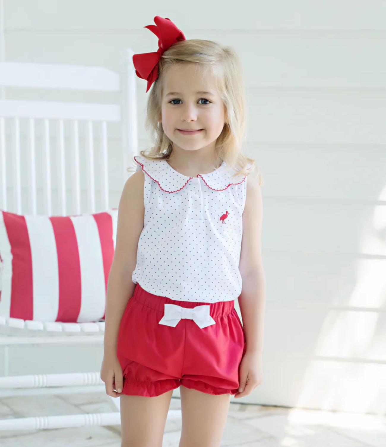 TBBC Natalie Knicker Richmond Red with White - Broadcloth