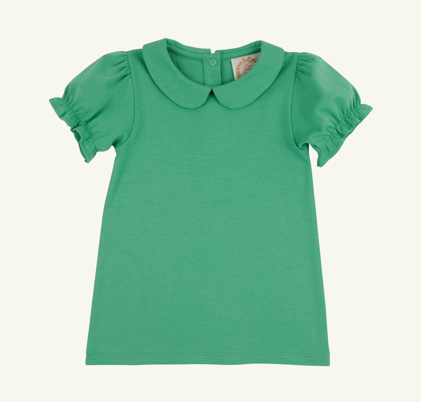 TBBC Gibson Island Green Maude's Peter Pan Collar Shirt SS Pima