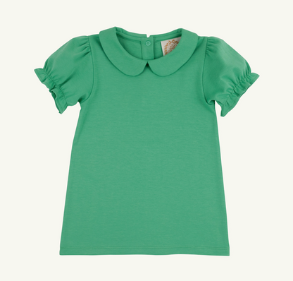 TBBC Gibson Island Green Maude's Peter Pan Collar Shirt SS Pima