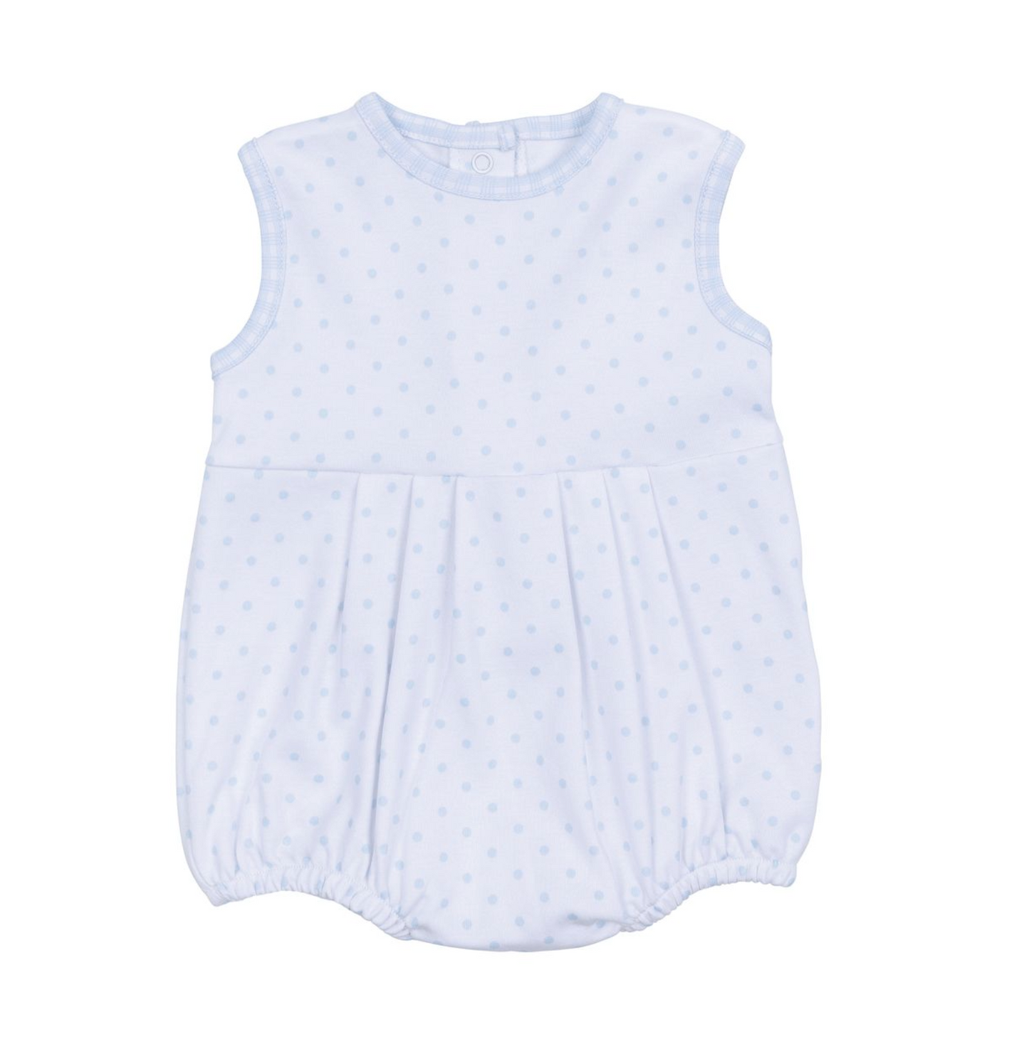 MB Gingham Dots Blue Sleeveless Bubble