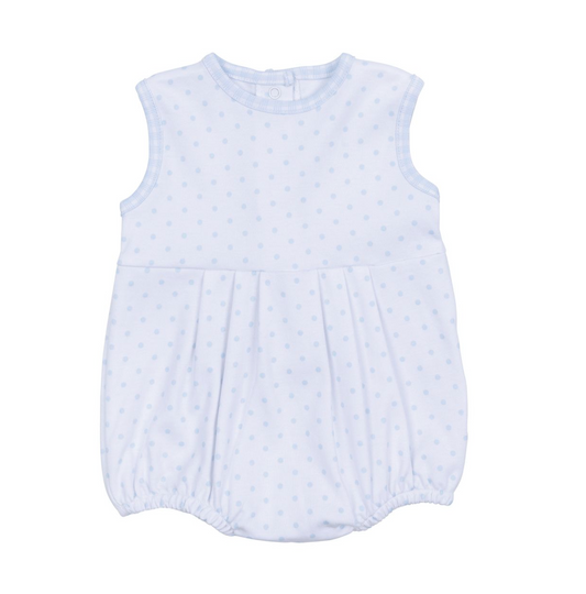 MB Gingham Dots Blue Sleeveless Bubble