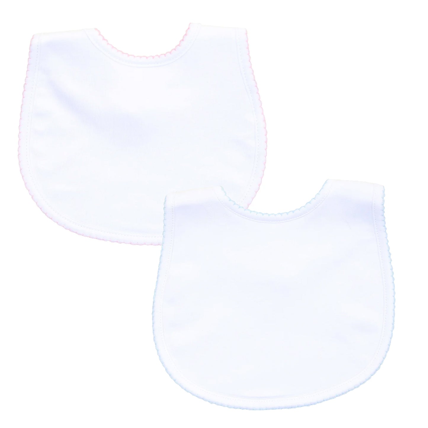 MB Essentials White Bib with Trim (Pink or Blue)