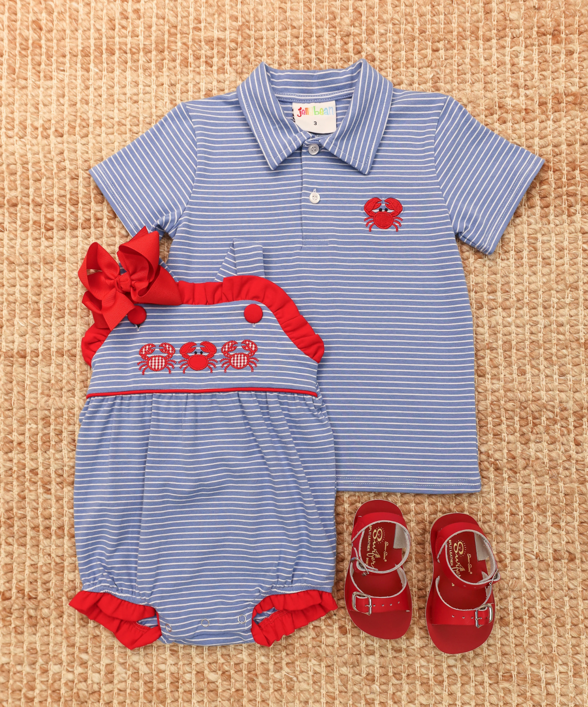 JB Coastal Crabs Ruffle Sunsuit (Girls)
