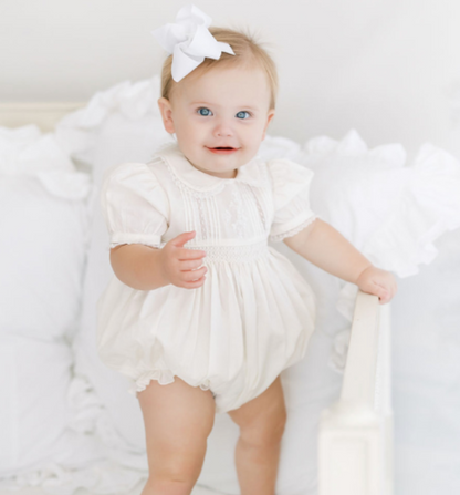 Feltman Girls Wedding Romper White