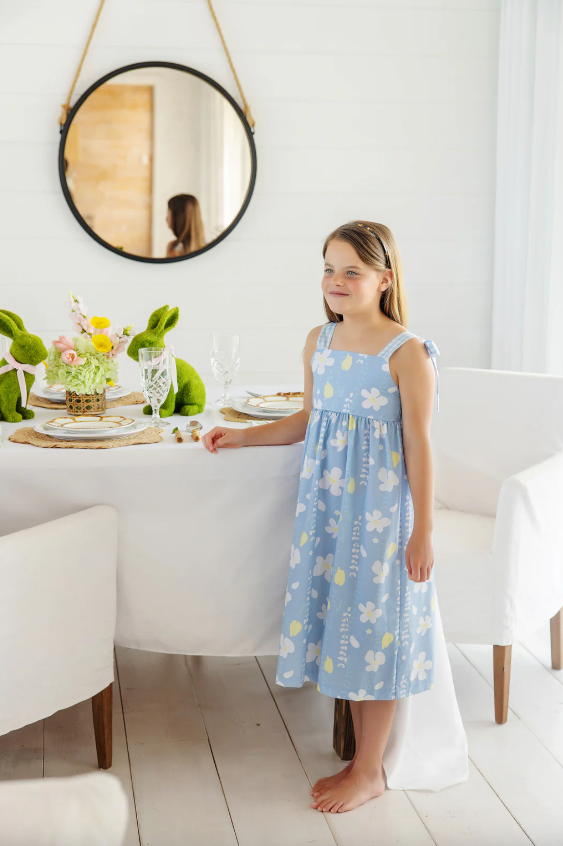 TBBC Macie Midi Dress Water Street Wisteria with BHB Gingham