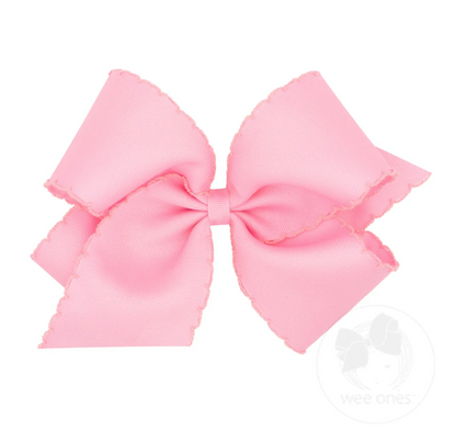 King Grosgrain Hair Bow with Matching Moonstitch Edge Wee Ones