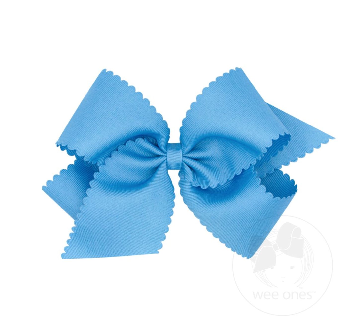 King Grosgrain Hair Bow Scalloped Edge Wee Ones