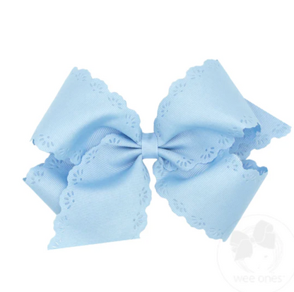 Small King Eyelet Embossed Grosgain Bow Wee Ones