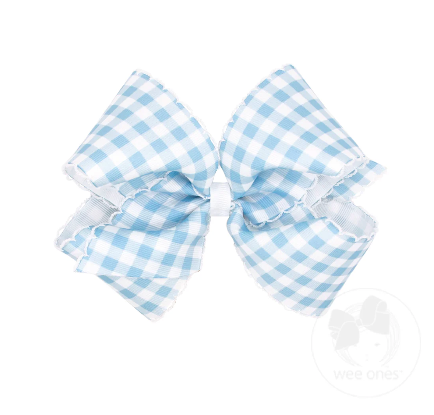 King Moonstitch Gingham Print Bow Wee Ones