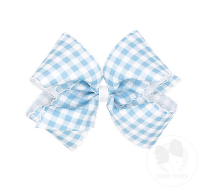 King Moonstitch Gingham Print Bow Wee Ones