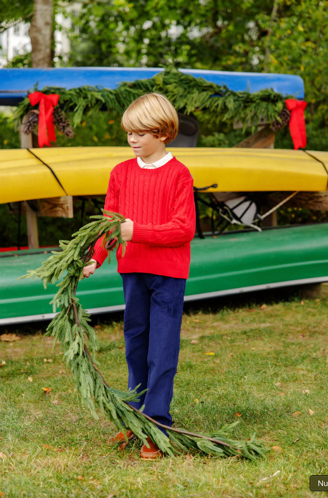TBBC Navy Corduroy Prep School Pants w/ red stork