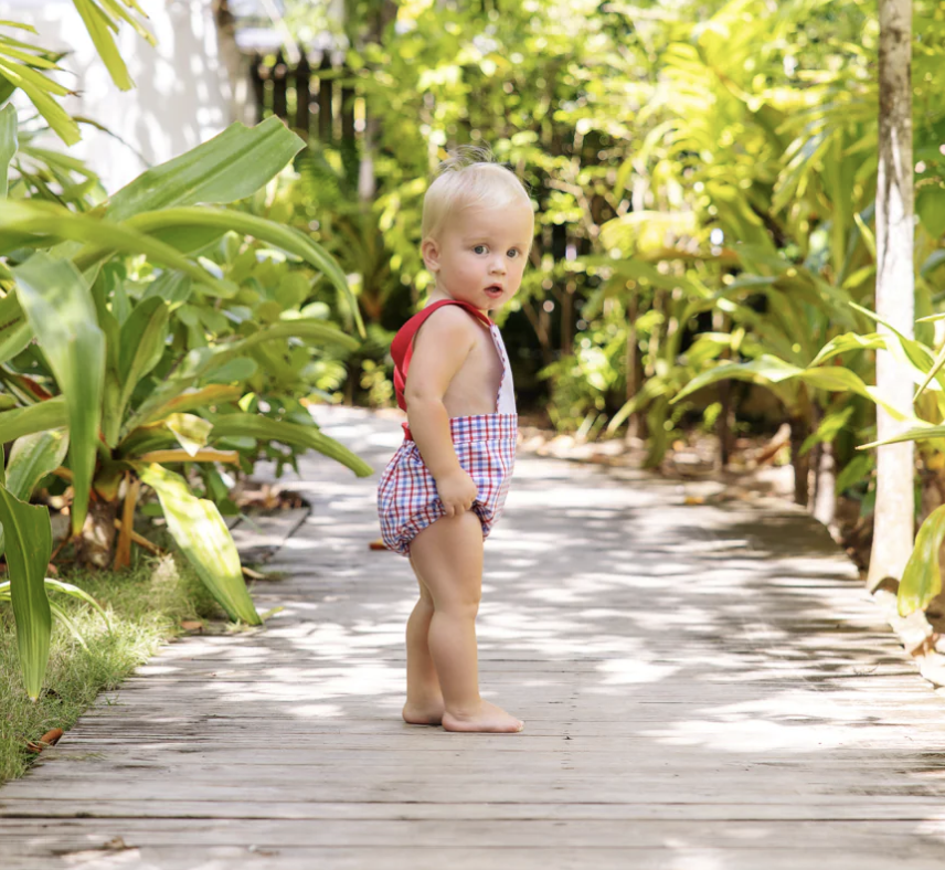 TBBC Sayre Sunsuit Provincetown Plaid/ Richmond Red