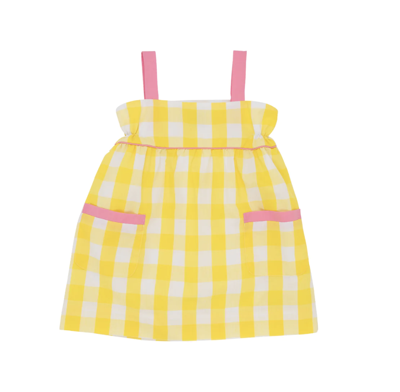 TBBC Millie Day Dress- Seaside Sunny Yellow Chattanooga Check/ Hamptons Hot Pink