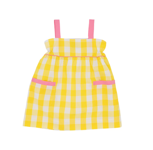 TBBC Millie Day Dress- Seaside Sunny Yellow Chattanooga Check/ Hamptons Hot Pink