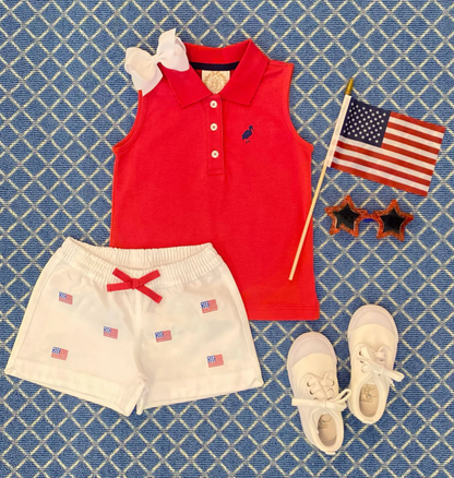 TBBC Critter Cheryl Shorts American Flag White - Twill