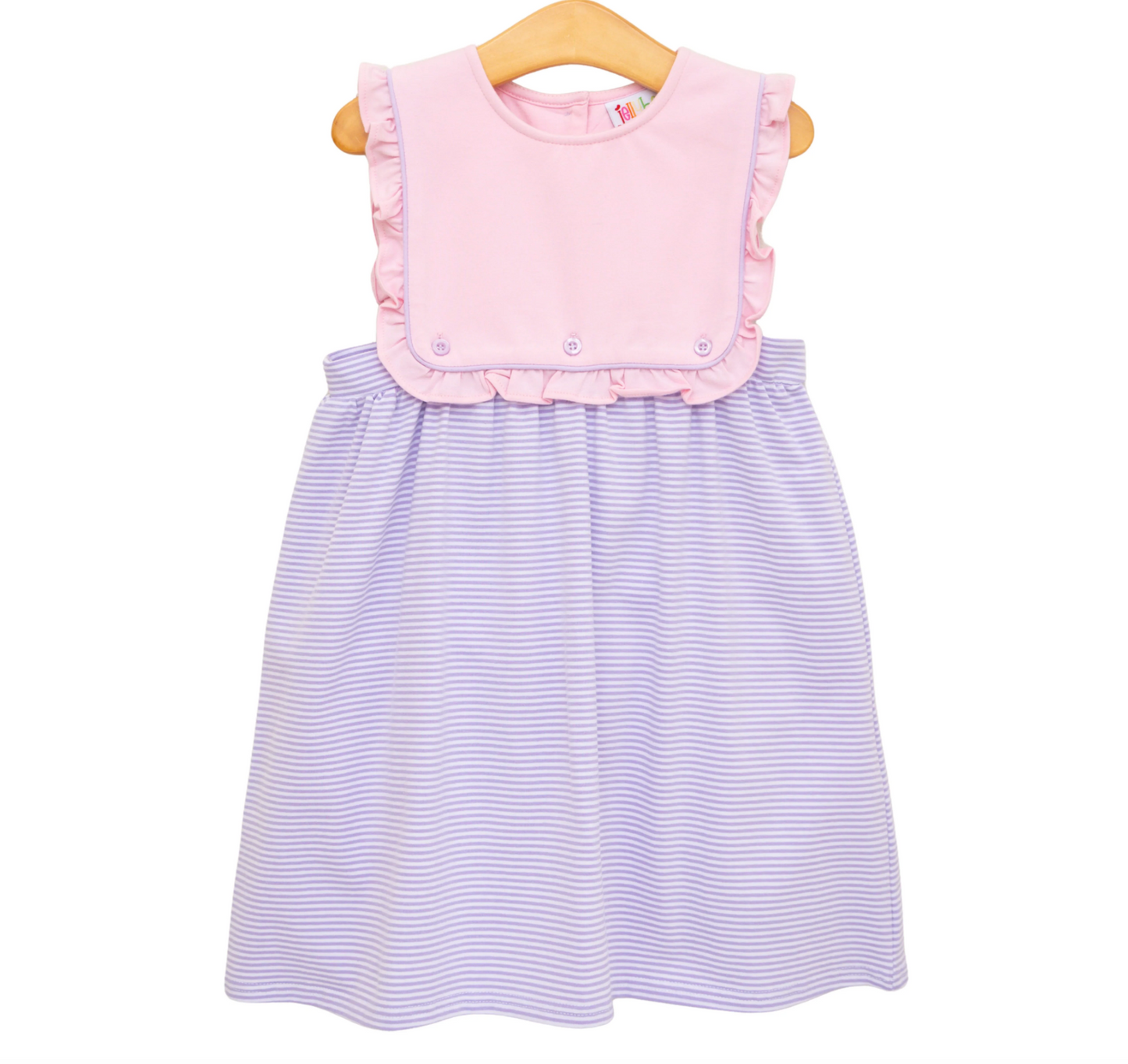 JB Amelia Dress - Pink and Lavender Stripe
