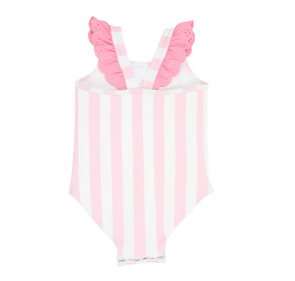 TBBC Long Bay Bathing Suit Caicos Cabana Stripe/Hampton Hot Pink