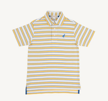 TBBC Lake Claire Lines Prim & Proper Polo with Wood Boat Blue Stork
