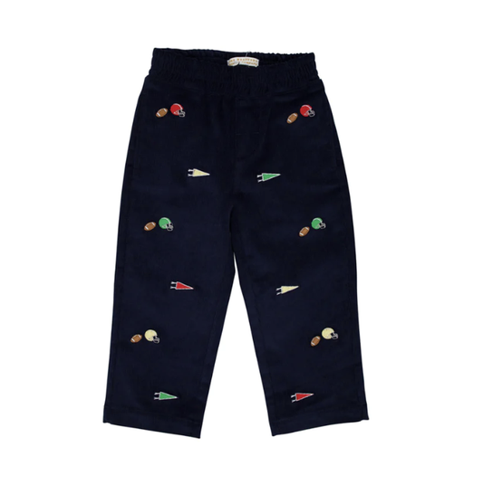 TBBC Critter Sheffield Pants Corduroy Nantucket Navy with Football