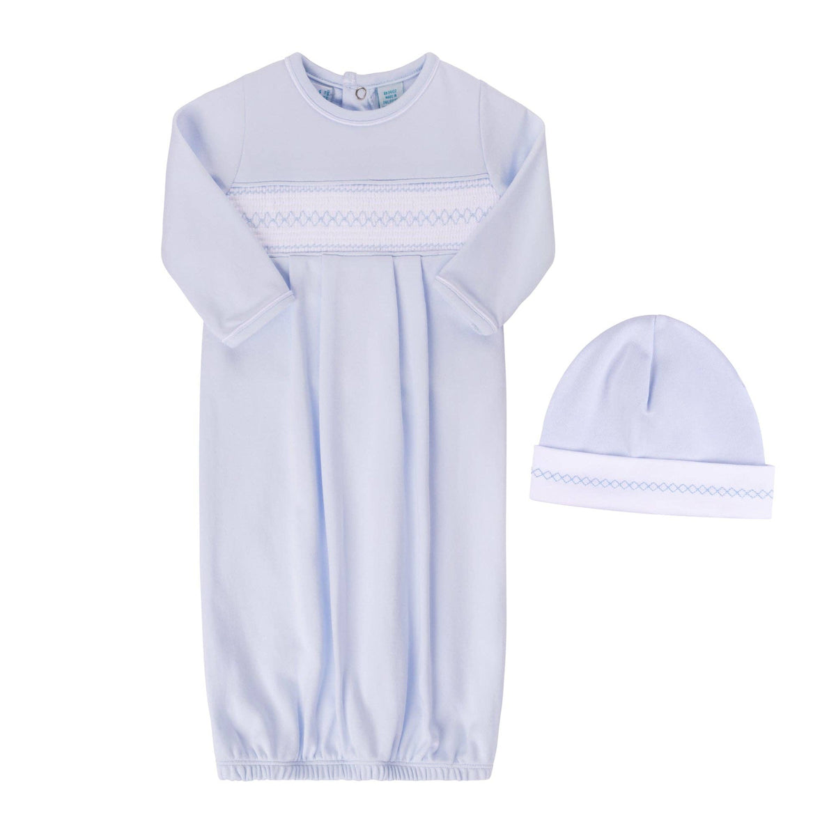 Feltman Baby Boy's Smocked Argyle Gown With Hat