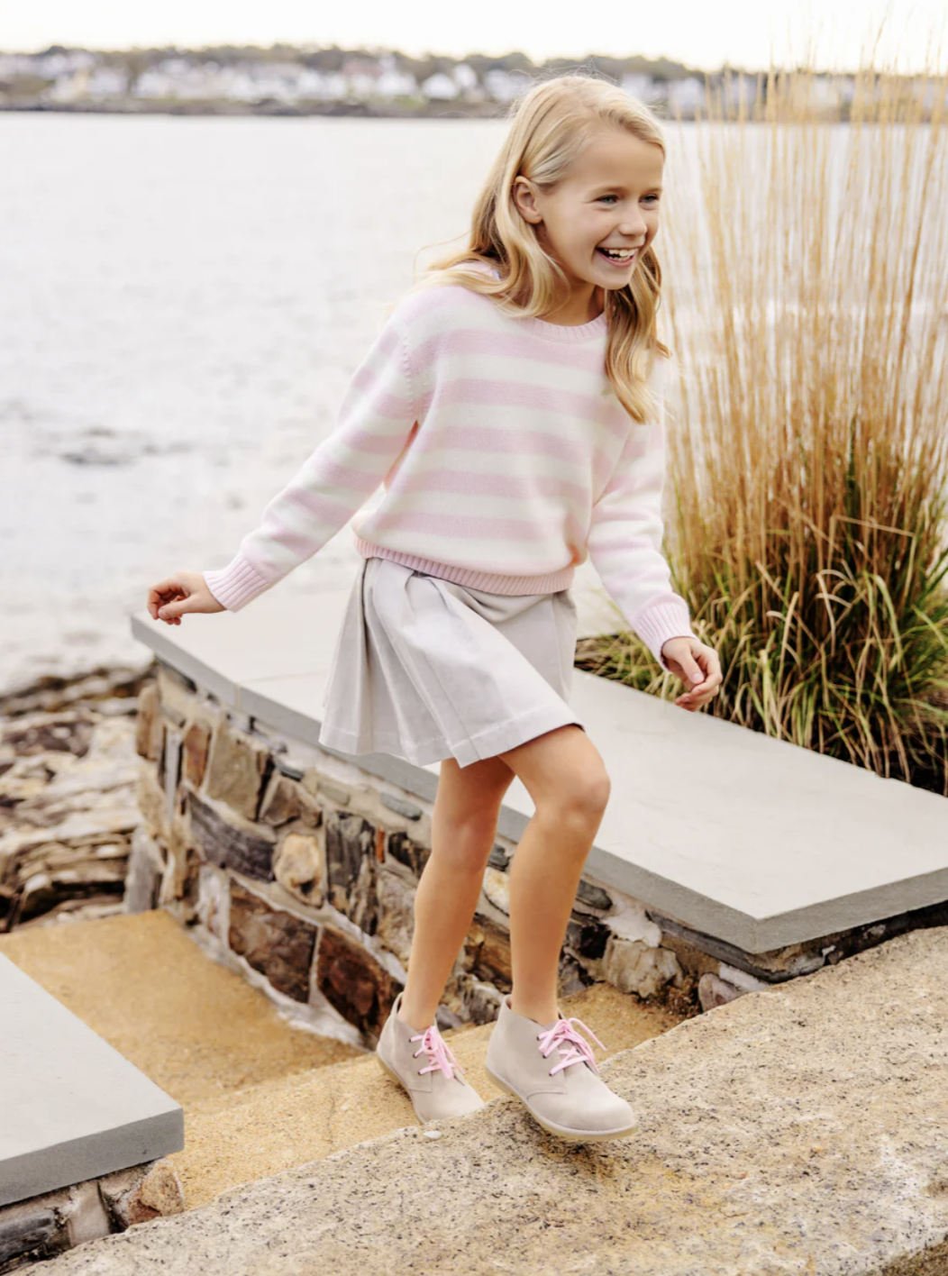 TBBC Parson Pleated Skirt (Corduroy) Sandy Springs Stone