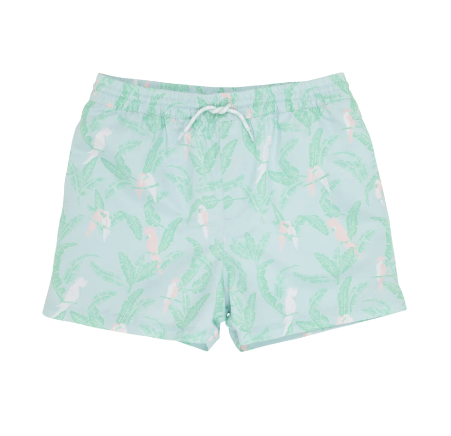 TBBC Tortola Swim Trunks Parrot Island/ Worth Ave White