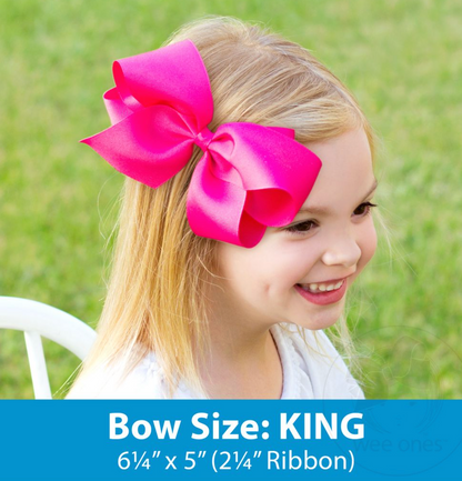 King Grosgrain Hair Bow Scalloped Edge Wee Ones