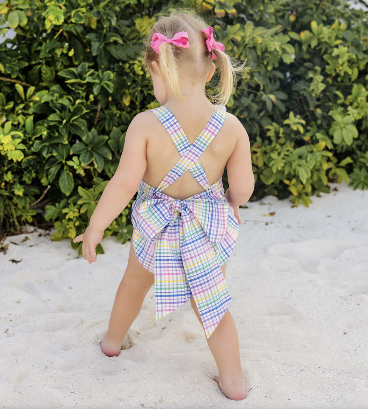 TBBC Sally Sunsuit Colored Pens Plaid/Worth Ave White