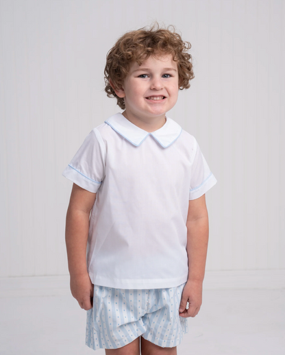 John Blue Stripe Breeze Short Set