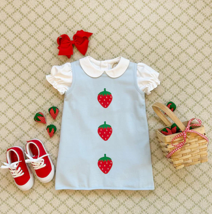 TBBC Annie Apron Dress Strawberries Buckhead Blue