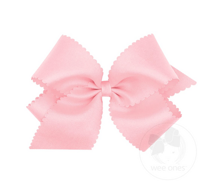 King Grosgrain Hair Bow Scalloped Edge Wee Ones