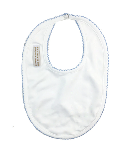 TBBC Bellyful Bib with Picot Trim - Blue Trim