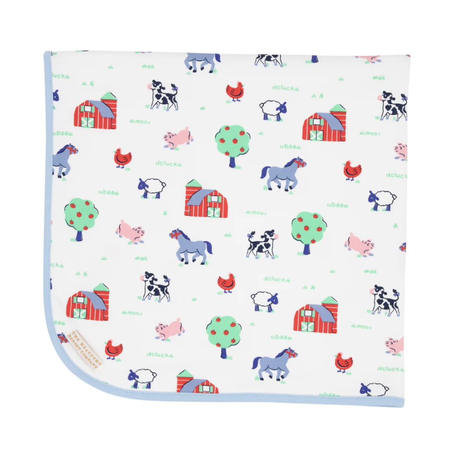 TBBC Baby Buggy Blanket- Beaufort Barn Animals/BealeStBlue
