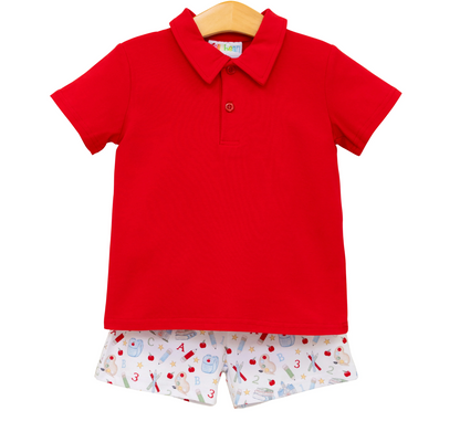JB Easy as ABC Polo Short Set