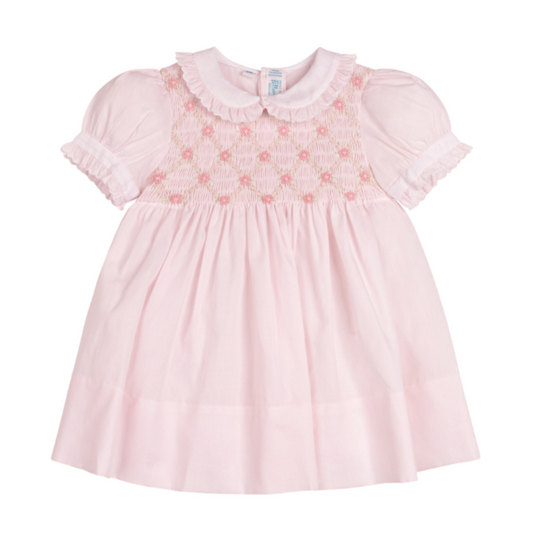 Feltman Dainty Smocked Floral Dress Pink