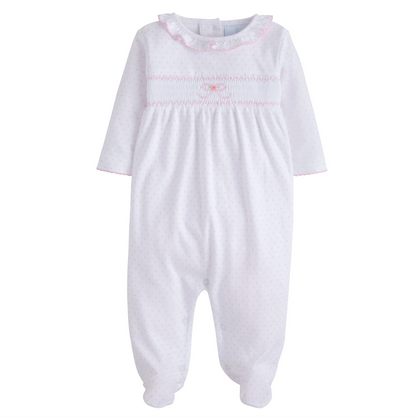 LE Smocked Footie - Bow