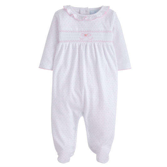 LE Smocked Footie - Bow